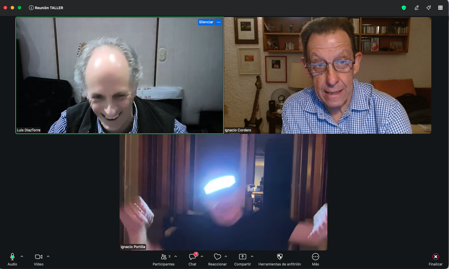 Break during the weekly virtual meeting